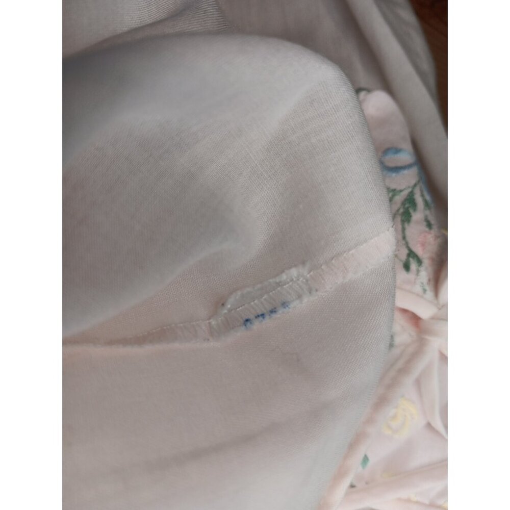 Vtg White Semi Sheer Cottagecore Prairie Slip Nightgown Womens L Sleeveless - Picture 5 of 7